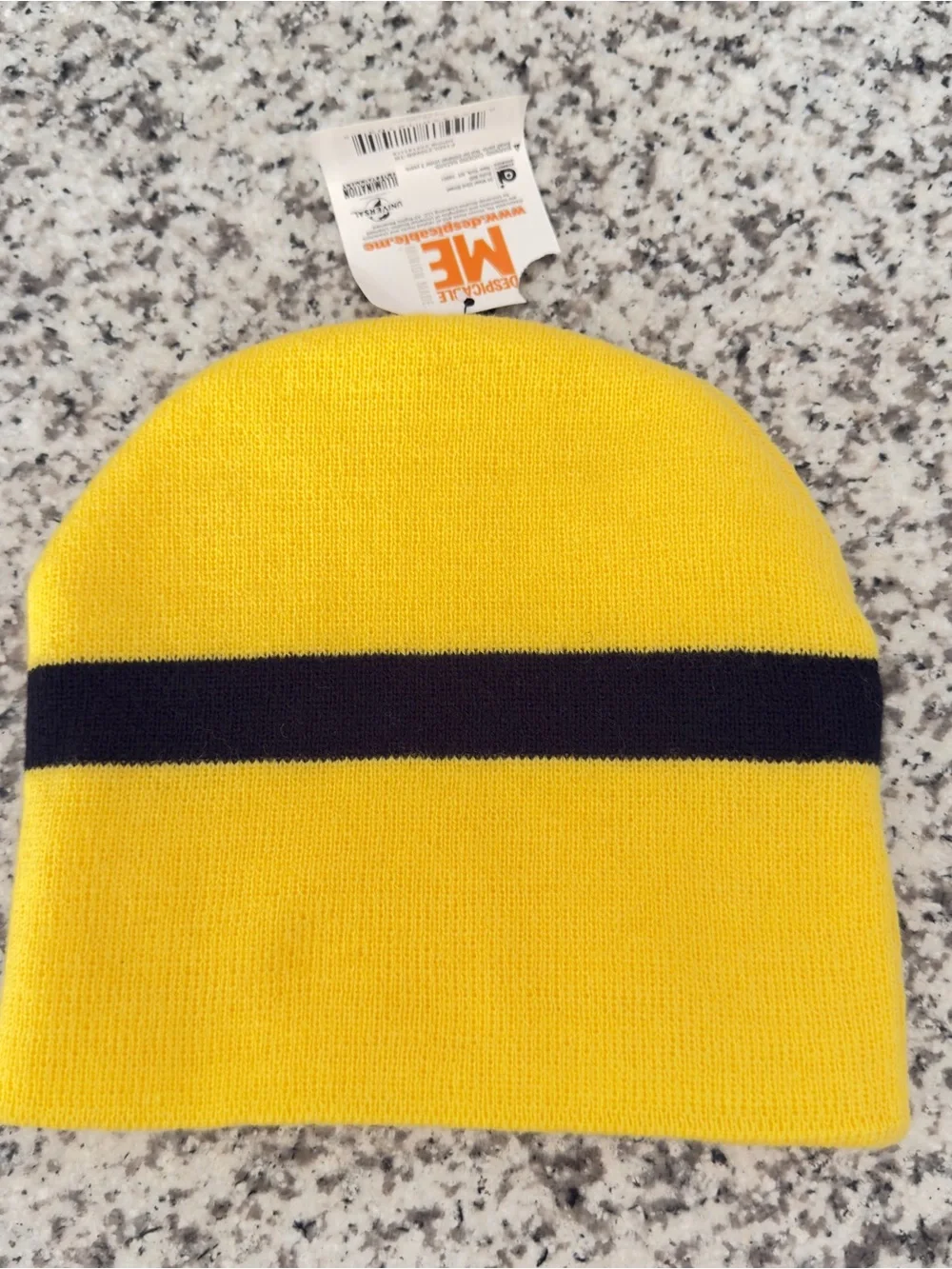 Despicable ME Boys  Minions Yellow Knitted Beanie  Embroidered Hat